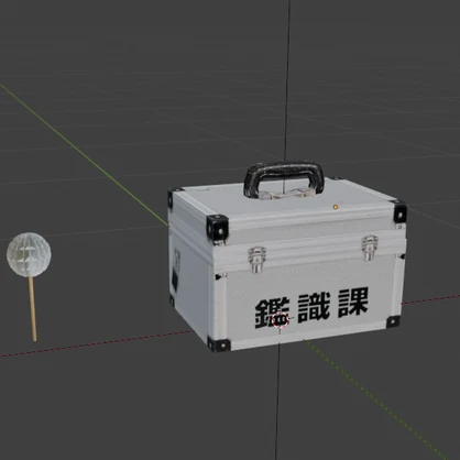 【3Dモデル】事件の現場 Vol.1｜現場検証セット ブルーシート・鑑識ケース・指紋検出刷毛付き(ローポリ)
