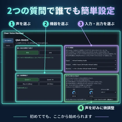 Clear Voice Manager — VRマイク最適化・リアルタイムボイスチェンジャー