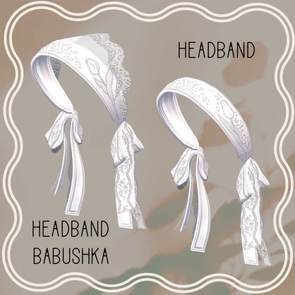 【VRC想定アクセサリー】headband babushka-ヘアバンドバブーシュカ-