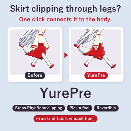 YurePre | Fix Skirt & Hair Clipping and Tune PhysBones