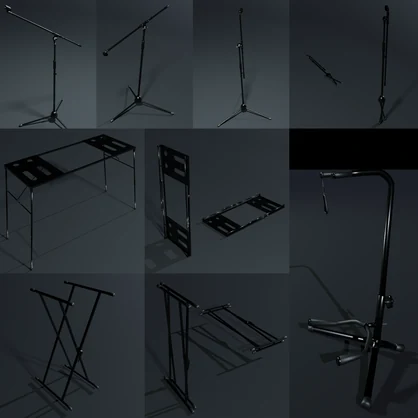 【3Dモデル】楽器スタンドセット