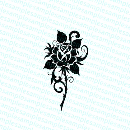 トライバル調 バラのタトゥー (Rose Tattoo)