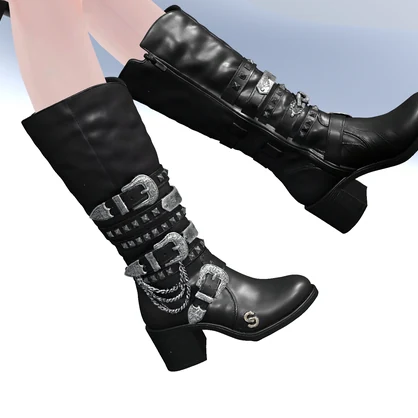 Black leather Boots