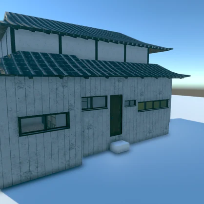 【Unity VRChat Blender】家8 3Dモデル 内装外装付き