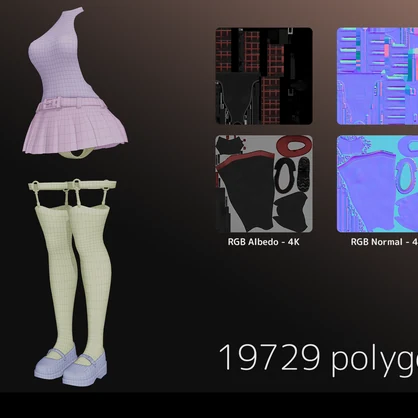 Slightly Punk (VRChat Outfit Rigged for GodMagician, VRBase Egirl, Anime, ZinFit, Saki, Rindo, Seletsia)