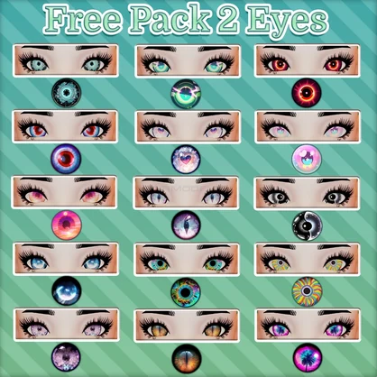 FREE EYE PACK 2 - Eye Textures for 3D Models VRM, MMD, Avatars or VRCHAT
