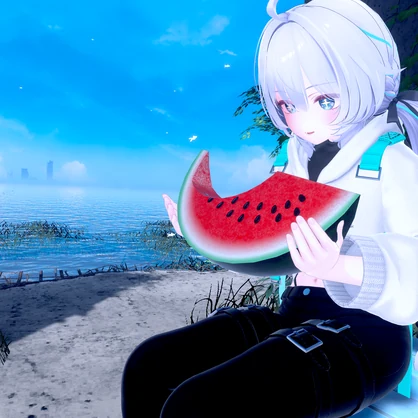 【ギミック付き3Dモデル】SQ WatermelonSet【スイカセット】
