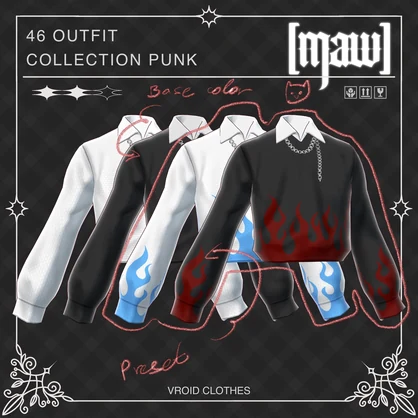 46 OUTFIT VROID by [maw] |FULL COLOR CUSTOMIZATION|