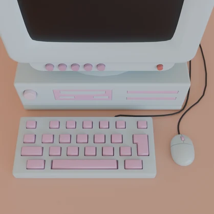 【Blender】かわいいレトロなコンピュータ kawaii retro computer【VRChat】