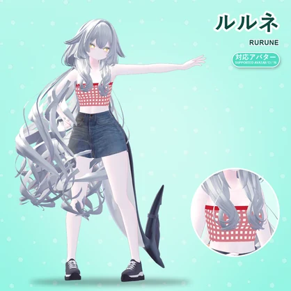 さくらんぼポップチューブトップ【16アバター対応】6カラー Cherry Pop Tube Top [VRChat/MA/lilToon/Poiyomi]