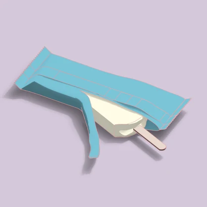 お菓子: 食べかけ棒アイス / ice cream