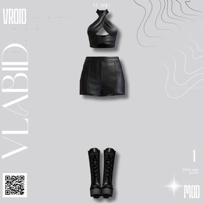 【VRoid正式版】Midnight Luxe Set| 【Customitem Outfit】 【Edgy Texture】