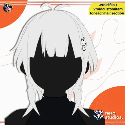 【VRoid髪型】 ぼさぼさ 前髪あり ショートヘア アニメ風 ｜VRoidプリセット / LOW BANGS MESSY UNISEX HAIRSTYLE FOR VROID