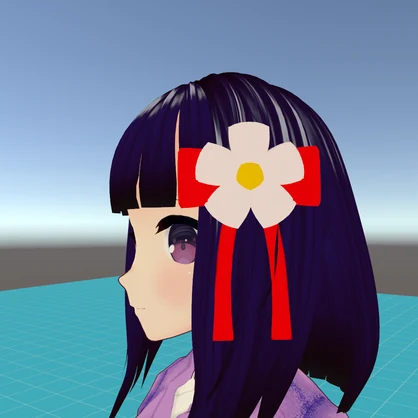 VRchat想定モデル 花の髪飾り