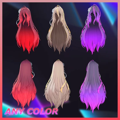 Flowing Lily Highlights Texture 【VRC Hair Texture - 隣の店】