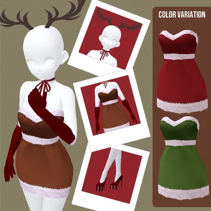 Christmas reindeer dress for VRoid