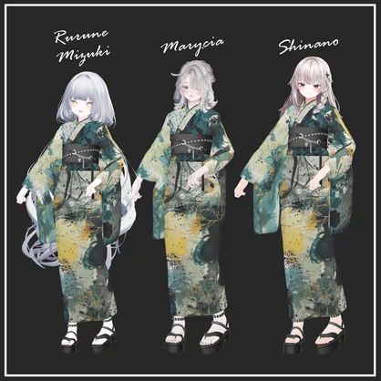 【複数アバター対応】Punk mode yukata【VRChat想定】
