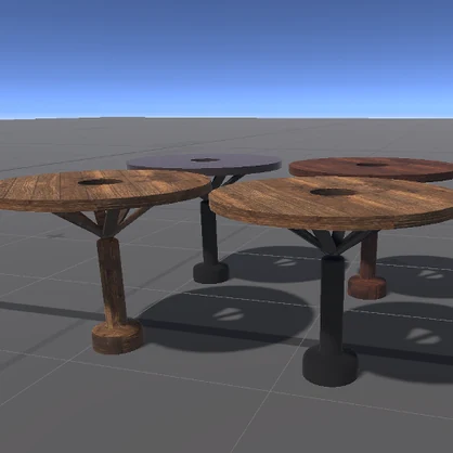【3D屋外小物】ウッドテーブルその2【VRChat向け】
