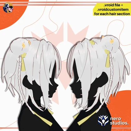 【VRoid髪型】 中華風ツインお団子ヘア｜VRoidヘアプリセット | ELEGANT CHINESE ORIENTAL HAIRSTYLE TWIN BUNS CUTE ACCESORIES HAIRSTYLE FOR VROID