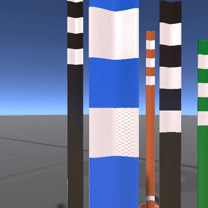 【3D屋外小物】三角形ラバーポール【VRChat向け】