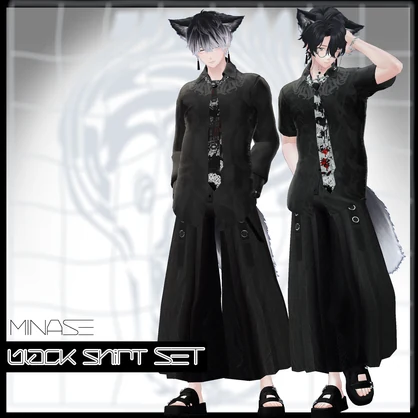【VRChat】Men's black shirt Set/ZEPTO002【5Avatar対応/PB+CO/MA設定済】