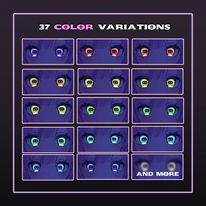 Stylized Goat eye textures [5 compatible avatars, 37 color textures + emission mask]