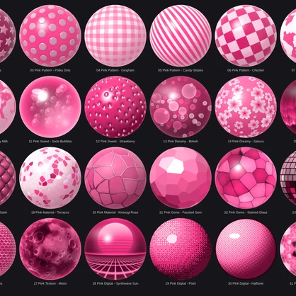 Pink Matcap Pack - 32 Matcaps