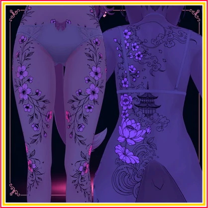 Glowing Floral Bloom ( 発光フローラルブルーム )/ tattoo ( タトゥー )