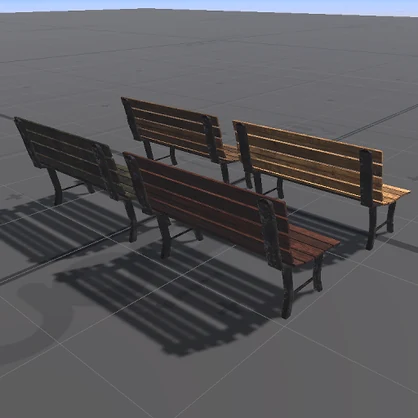 【3D屋外小物】ウッドベンチその4【VRChat向け】