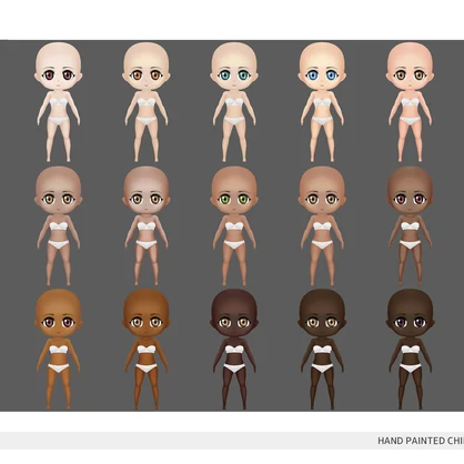 【FBX・Unity】ハンドペイント2.5頭身ちびキャラローポリ素体