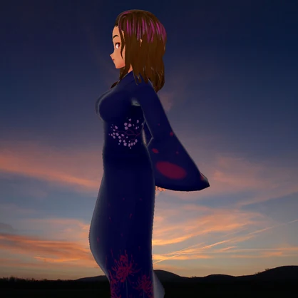 Midnight Blossom Kimono