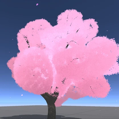 揺れる桜の木