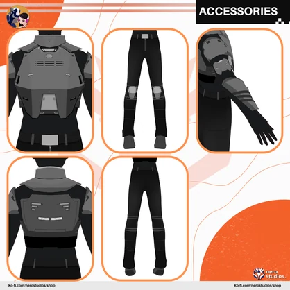 【VRoid 衣装】 SF戦術アーマー｜VRoid用アニメ風衣装 / SCI-FI TACTICAL ARMOR SUIT | ANIME CELL SHADED VROID OUTFIT PRESET