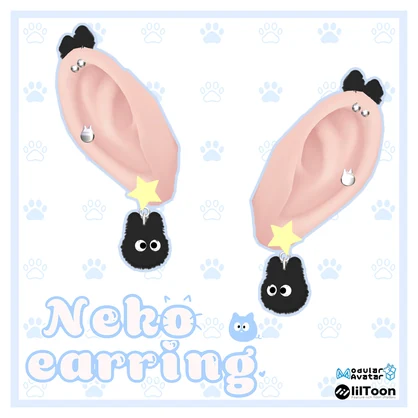 ♡Neko earring ♡ネコピアス♡MA対応♡16アバター対応♡