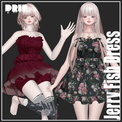 【複数アバター対応】Jerry Fish Dress【VRChat想定】