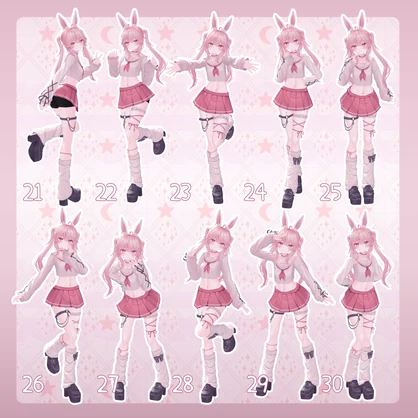 【無料有/＋Free sample】Pose Animation Set 35【50種】