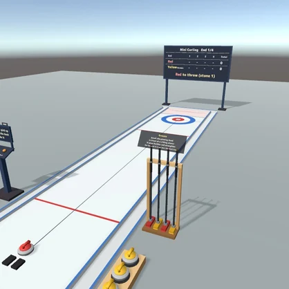 Mini Curling | Throw, Sweep & Score Together in VRChat Worlds