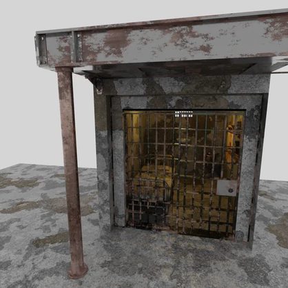 【Blender】荒廃した監獄独房 - Rust Prison Cell