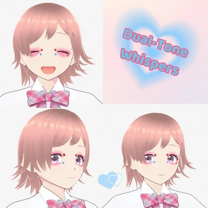 【VRoid用テクスチャ】White Valentine Face Paint 🤍 3D Avatar Makeup/ホワイトデー・フェイスペイント