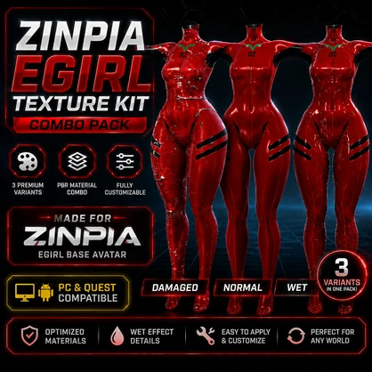 VRChat Zinpia Egirl Base Bodysuit Outfit 1 Combo Pack