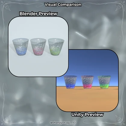 【無料】透明ガラスコップ 3Dモデル｜日常系ワールド向け小物｜Blender / Unity 対応