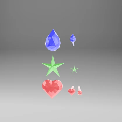 【3Dモデル】宝石のピアス