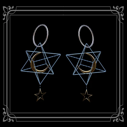 [複数アバター対応] Geometric Night earrings