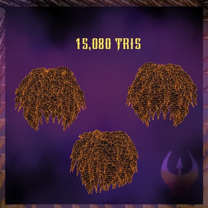 Afro Hair 8 Colors [Fem] Vroid + VRChat [Wacky]