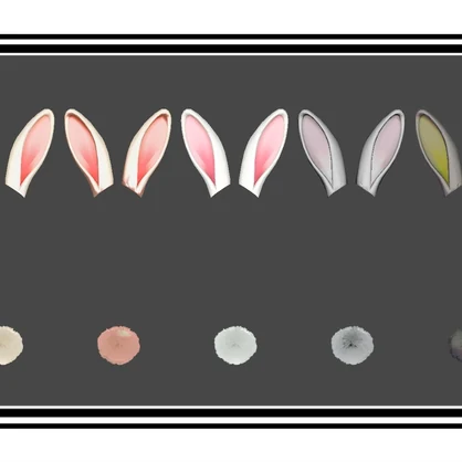 【VRChat】兎の耳と尻尾セット Usagi Ears & Tail Set【17 avatars/MA対応】