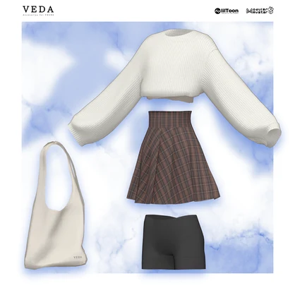 VEDA OverKnit & PleatsSkirt #VEDA_vrc