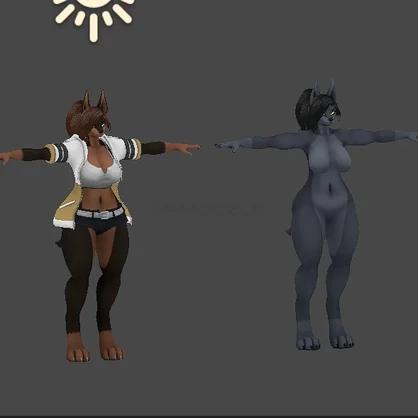 Ghostly Female Canines [Doberman/Jackal] NSFW
