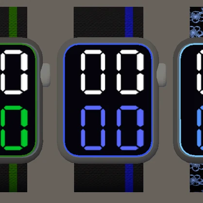 腕時計 5色セット Digital Watch｜リアルタイム時刻表示｜12h/24h｜PC Only