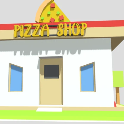 3D(Low Poly)ピザショップ