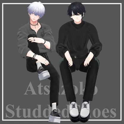 【8アバター対応】厚底スタッズシューズ【VRC想定】